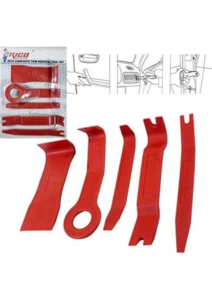 RC1301 5 Parça Pvc Döşeme ve Trim Sökme Seti