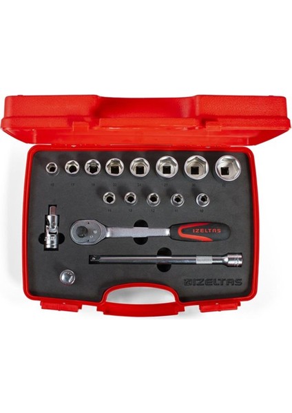 Izeltaş 1113 1/2" Altı Köşe Lokma Takımı 17 Parça
