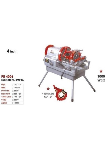 Pr 4004 4" Tezgah Tip Pafta Makinesi