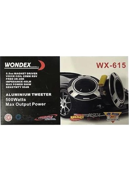 10 cm Vondex WX615 Dome Tiz Tweeter
