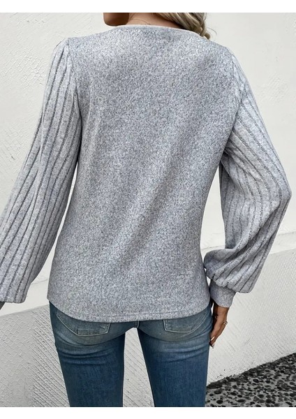 Kadın Uzun Kollu Kolları Fitilli Yakası Düğme Detay Şardonlu Bluz indirimleri