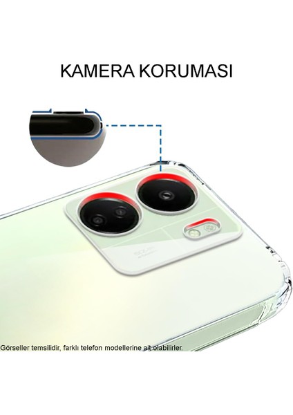 Xiaomi Redmi 13C Kapak Kamera Korumalı Tıpalı Şeffaf Silikon Kılıf fiyatları