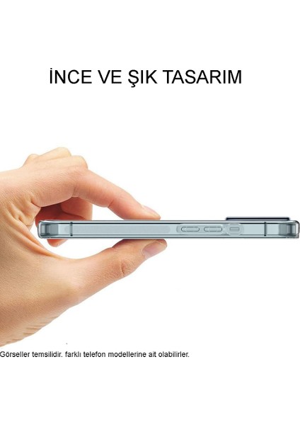 Apple iPhone 15 Pro Max Kapak Kamera Korumalı Tıpalı Şeffaf Silikon Kılıf