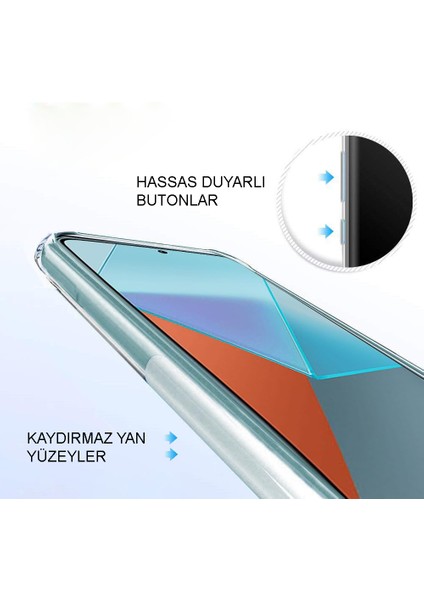 Caseart Xiaomi  Redmi Note  12 Pro 5g Kapak Kamera Korumalı Tıpalı Şeffaf Silikon Kılıf