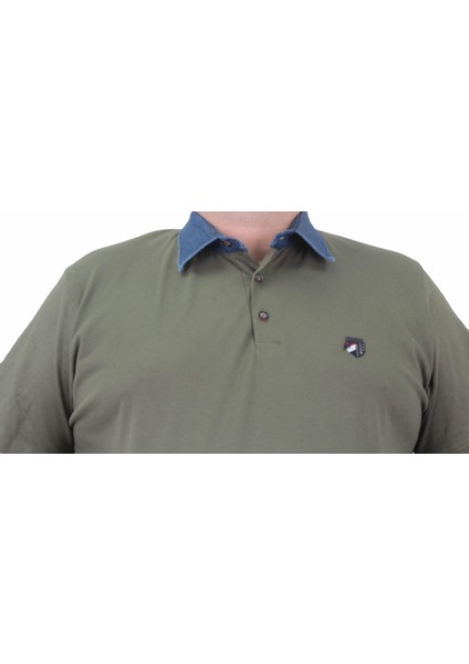 Mocgrande Büyük Beden Polo Kot Yaka T-Shirt 23420 Hakı fırsatları