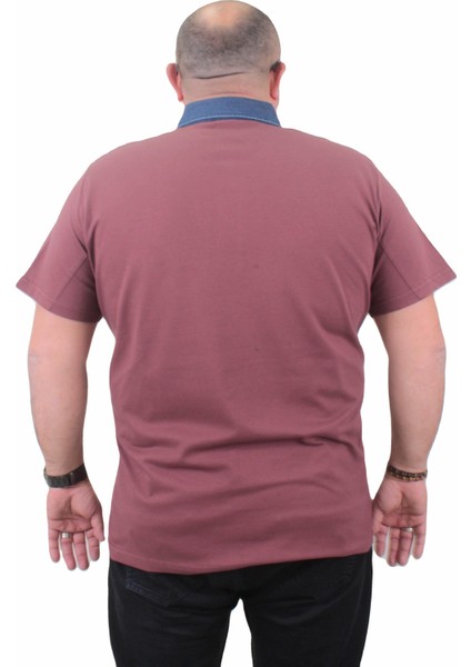 Mocgrande Büyük Beden Polo Kot Yaka T-Shirt 23420 Eflatun