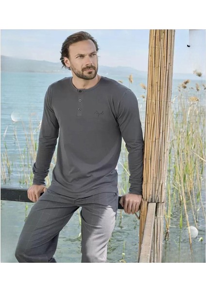 Erkek Modal Uzun Kollu Pijama Takımı 3428 - 1 Adet