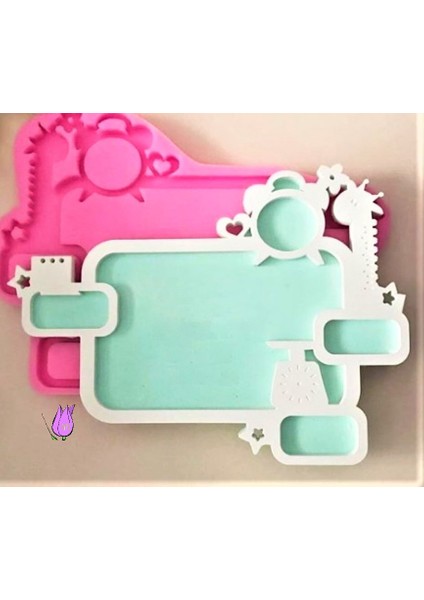 Bebek Doğum Panosu Züraf Kantar Saat Silikon Kalıp K-680