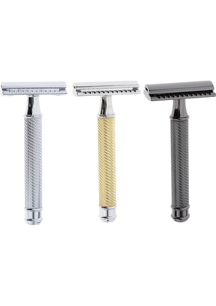Gümüş Tarzı Çift Kenarlı Jiletli Jiletler Manuel El Tıraş Makinesi Salon Berberi Veya Ev Kullanımı Için Klasik Metal Jiletler (Yurt Dışından)