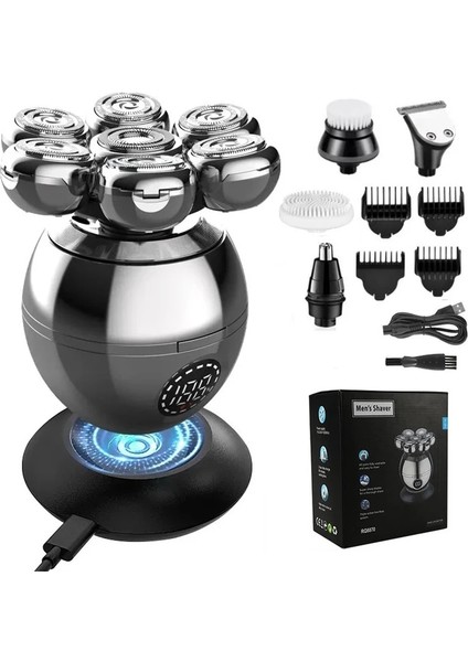 Standart Kutu Stili Mini Islak Kuru Elektrikli Tıraş Makinesi Erkekler Için Sakal Saç Düzeltici Yüz Elektrikli Jilet Şarj Edilebilir Kel Kafa Tıraş Makinesi LCD Ekran (Yurt Dışından) fiyatları
