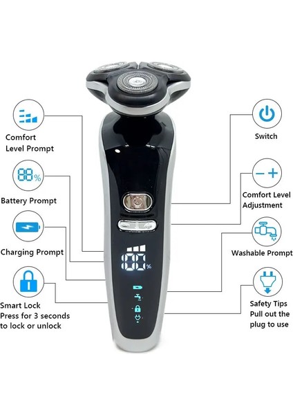 Kiti Tarzı Erkekler Için Elektrikli Tıraş Makinesi 4d Elektrikli Sakal Düzeltici USB Şarj Edilebilir Profesyonel Saç Düzeltici Saç Kesici Yetişkin Erkekler Jileti (Yurt Dışından)
