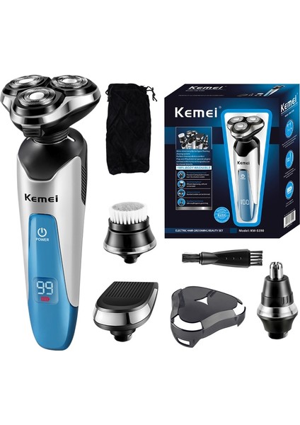 4in1 Şarj Edilebilir Elektrikli Tıraş Makinesi Erkekler Için Sakal Düzeltici Jilet Islak Kuru Yüz Fırçası Tıraş Makinesi Yüz Burun Kulak Bakım Seti (Yurt Dışından)