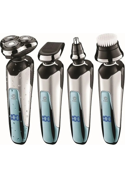 4in1 Şarj Edilebilir Elektrikli Tıraş Makinesi Erkekler Için Sakal Düzeltici Jilet Islak Kuru Yüz Fırçası Tıraş Makinesi Yüz Burun Kulak Bakım Seti (Yurt Dışından) fiyatları