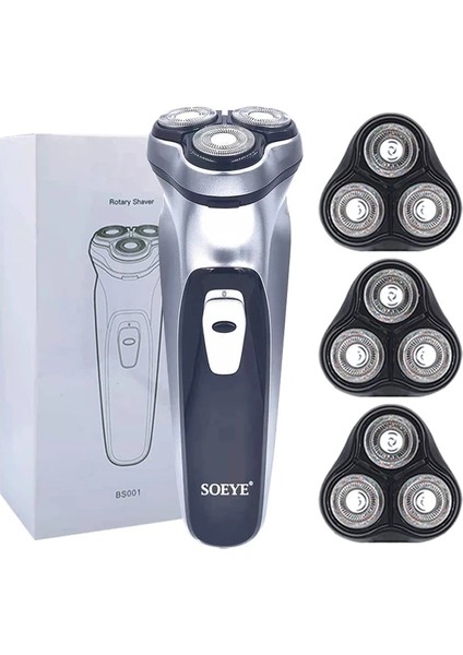 BS001-3HEAD Stili Soeye Elektrikli Tıraş Makinesi Clipper Erkek Jilet Sakal Düzeltici Tıraş Makinesi Erkekler Için Taşınabilir Tıraş Makinesi Saç Kesme Makinesi Yüz Epilatör BS001 (Yurt Dışından)