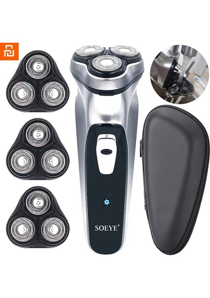BS001-3HEAD Stili Soeye Elektrikli Tıraş Makinesi Clipper Erkek Jilet Sakal Düzeltici Tıraş Makinesi Erkekler Için Taşınabilir Tıraş Makinesi Saç Kesme Makinesi Yüz Epilatör BS001 (Yurt Dışından) indirimleri