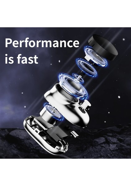Gümüş Tarzı 1pc Mini Taşınabilir Elektrikli Tıraş Makinesi Su Geçirmez Islak Kuru Çift Kullanımlı Tip-C Hızlı Şarj Cep Jilet Sakal Düzeltici Tıraş Makinesi (Yurt Dışından)