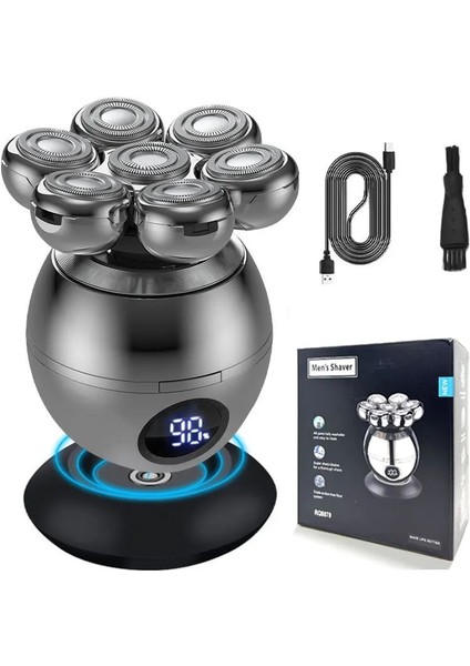 Withbox-Standart Stil 5 In 1 Elektrikli Kafa Tıraş Makinesi Kel Erkekler Için 7d Yüzen Kesici Sakal Düzeltici Clipper Ipx5 Su Geçirmez Tıraş USB Kablosuz Şarj (Yurt Dışından)