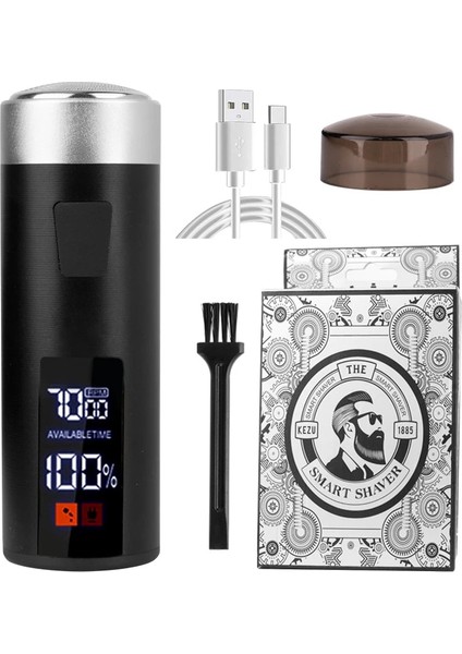 No.2 Tarzı Waıkıl Sıcak Satış Metal Silindirik Traş Makineleri 3D Tam Fit Mini Taşınabilir Şarj Edilebilir Erkek Tıraş Makinesi Seyahat Jilet Sakal Düzeltici KH-T04 (Yurt Dışından)
