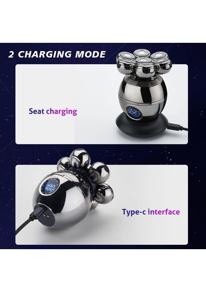 Withbox-Standart Stil 5 In 1 Elektrikli Kafa Tıraş Makinesi Kel Erkekler Için 7d Yüzen Kesici Sakal Düzeltici Clipper Ipx5 Su Geçirmez Tıraş USB Kablosuz Şarj (Yurt Dışından) indirimleri