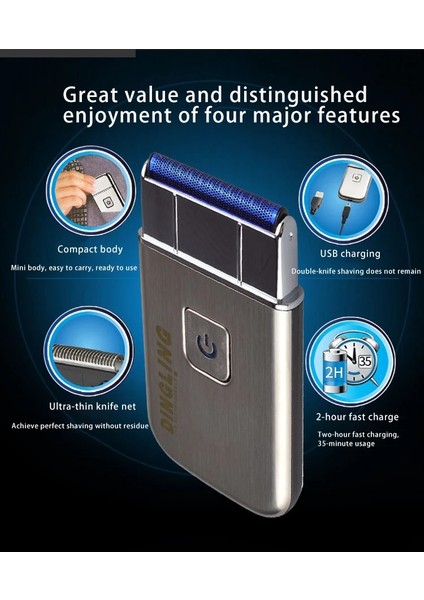 Altın Tarzı USB Elektrikli Tıraş Makinesi Metal Tel Çekme Tasarım Kabuk Şarj Edilebilir Jilet Tıraş Erkekler Için Örgü Hızlı Şarj Işığı Küçük Makine (Yurt Dışından)