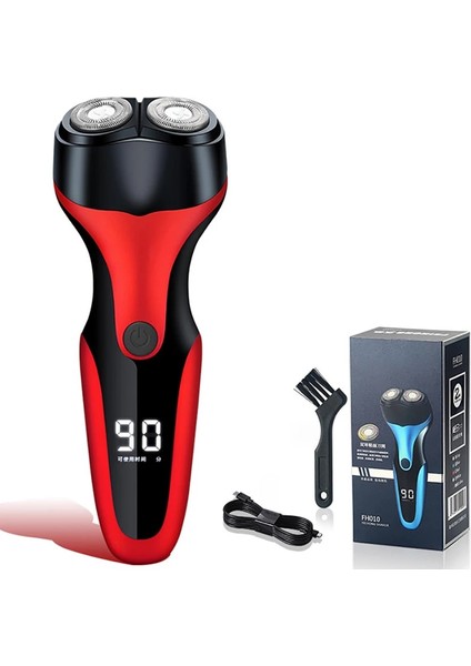 Kırmızı Stil Erkekler Için Elektrikli Tıraş Makinesi, Erkekler Için Elektrikli Tıraş Makinesi, Islak Kuru Ipx7 Su Geçirmez Sakal Düzeltici Yüz Fırçalı USB Döner Tıraş Makinesi (Yurt Dışından)