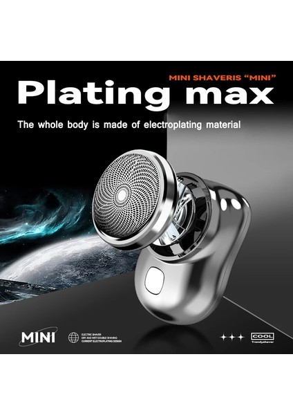 Gümüş Tarzı Erkekler Için Mini Taşınabilir Elektrikli Tıraş Makinesi Su Geçirmez Ipx7 Islak ve Kuru Çift Kullanımlı Jilet USB Şarj Edilebilir Tıraş Makineleri Sakal Düzeltici (Yurt Dışından)