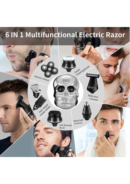 Altın Tarzı Erkekler Için Yeni Tıraş Makinesi 5d Bağımsız 5 Kesici Yüzen Kafa Su Geçirmez Elektrikli Tıraş Makinesi Çok Fonksiyonlu USB Şarj Düzeltici Erkekler Için (Yurt Dışından) modelleri