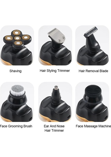 Altın Tarzı Erkekler Için Yeni Tıraş Makinesi 5d Bağımsız 5 Kesici Yüzen Kafa Su Geçirmez Elektrikli Tıraş Makinesi Çok Fonksiyonlu USB Şarj Düzeltici Erkekler Için (Yurt Dışından) indirimleri