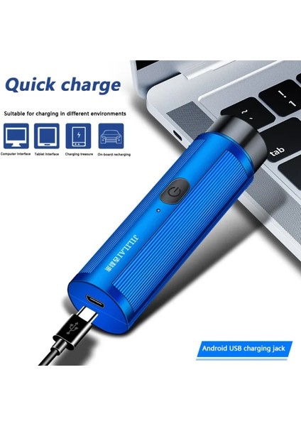 Mavi Stil Taşınabilir USB Şarj Tıraş Makinesi Erkekler Için Otomatik Mini Şarj Edilebilir Seyahat Yüz Vücut Elektrikli Jilet Sakal Düzeltici (Yurt Dışından)