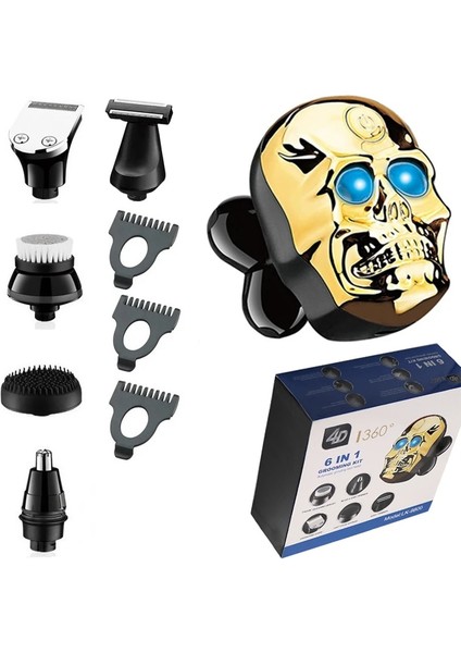 Tüm Vücut Yıkama Elektrikli Tıraş Makinesi Yüz Bakımı Güçlü Döner Elektrikli Tıraş Makinesi Sakal Tıraş Makinesi Kel USB Şarj Edilebilir (Yurt Dışından)