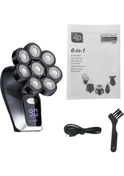 Standart Stil Clipper Erkek 6 In 1 Elektrikli Tıraş Makinesi Erkekler Için 8d Saç Kesme Makinesi Jilet Çoklu Tıraş Makinesi Sakal Saç Düzeltici 8 Kesici (Yurt Dışından)