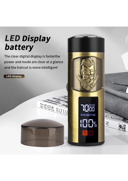 No.1 Stili Waıkıl Sıcak Satış Metal Silindirik Traş Makineleri 3D Tam Fit Mini Taşınabilir Şarj Edilebilir Erkek Tıraş Makinesi Seyahat Jilet Sakal Düzeltici KH-T04 (Yurt Dışından) indirimleri
