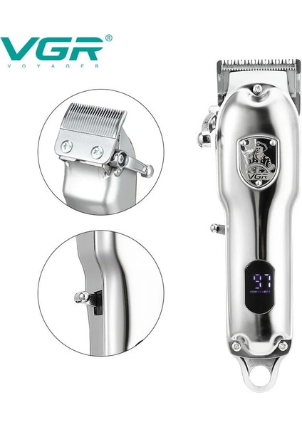 Altın Tarzı Vgr Olie Hoofd Elektrische Tondeuse Professionele Kapper Yüksek Güçlü USB Opladen Scheermes Metal Haar Giyotin Mannen Baard Trim (Yurt Dışından) indirimleri