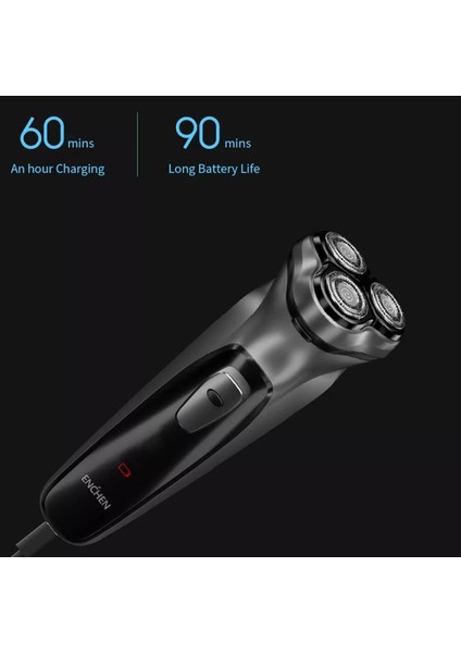 Xm-Yq-Hstxd-Şerit Stili Orijinal Enchen Blackstone 3D Elektrikli Tıraş Makinesi 3 Yüzen Engelleme Şarj Edilebilir Sakal Jilet Giyotin Tip-C USB Erkekler Için (Yurt Dışından) modelleri