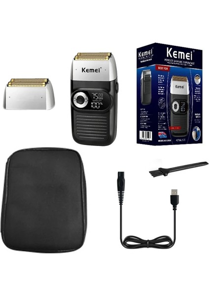 Mavi Stil Orijinal Kemei Şarj Edilebilir Güçlü Elektrikli Tıraş Makinesi Erkek Saç Sakal Elektrikli Tıraş Makinesi Kel Kafa Tıraş Makinesi Fg Solmaya Set (Yurt Dışından)