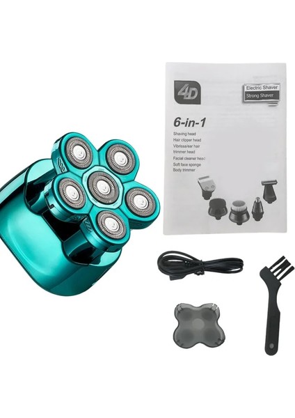 Standart Stil Erkekler Için Elektrikli Tıraş Makinesi Jilet Kel Kafa Tıraş Makinesi Sakal Saç Düzeltici Şarj Edilebilir LED Ekran Ipx6 Su Geçirmez 6 In 1 Kiti (Yurt Dışından)