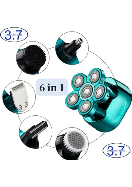 Standart Stil Erkekler Için Elektrikli Tıraş Makinesi Jilet Kel Kafa Tıraş Makinesi Sakal Saç Düzeltici Şarj Edilebilir LED Ekran Ipx6 Su Geçirmez 6 In 1 Kiti (Yurt Dışından) fiyatları
