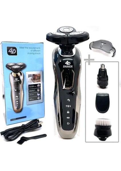Kıt4 Stili Yüksek Li Elektrikli Tıraş Makinesi Su Geçirmez Hızlı Şarj Erkek Tıraş Makinesi Şarj Edilebilir Elektrikli Tıraş Makinesi Sakal Düzeltici Tıraş Makinesi (Yurt Dışından)