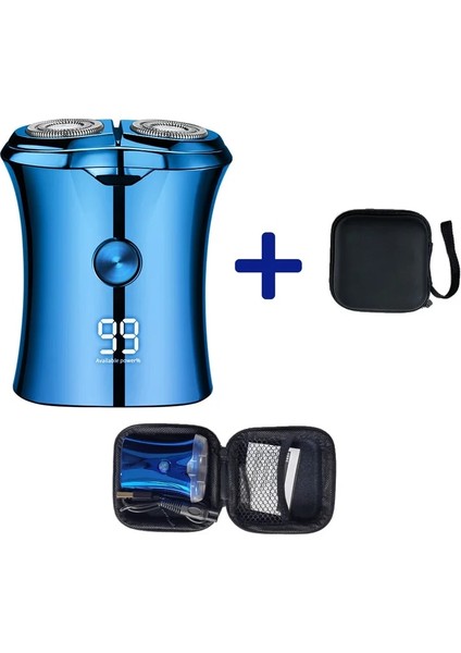 Mavi Stil Mota Mini Elektrikli Tıraş Makinesi Taşınabilir Erkek Tıraş Makinesi Şarj Edilebilir Dijital Ekran Elektrikli Tıraş Makinesi (Yurt Dışından)