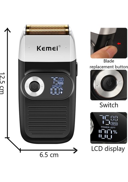 NO.2028 Tarzı Elektrikli Tıraş Makinesi Erkek Sakal Jilet Saç Düzeltici Erkekler Için Saç Kesimi Tıraş Ricoh Kafa USB Hızlı Şarj LCD Ekran Yıkanabilir (Yurt Dışından) fırsatları