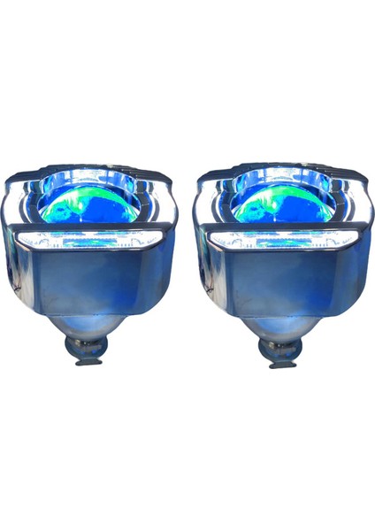 2.5 Inç Kesik U Bi-Xenon Mercek Beyaz Angel + Rgb Şeytan Göz fiyatları