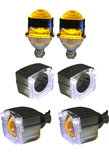 2.5 Inç U Bi-Xenon Mercek Beyaz Angel + Turuncu Şeytan Göz