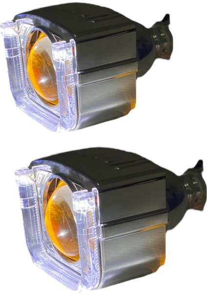 2.5 Inç U Bi-Xenon Mercek Beyaz Angel + Turuncu Şeytan Göz fiyatları