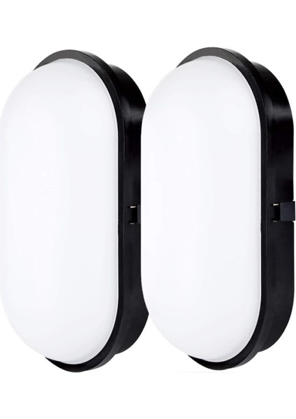Su Geçirmez 20W Siyah Kasa Gün Işık 4200K Bahçe Teras Banyo Iç Dış Mekan LED Işık 2000LM