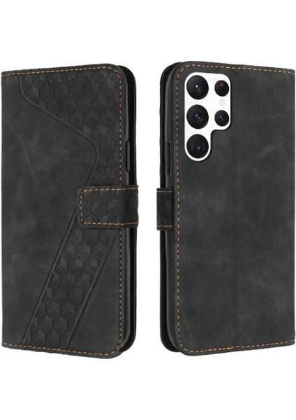 Samsung Galaxy S22 Ultra Flip Folio Manyetik Kart Yuvaları Için Telefon Kılıfı (Yurt Dışından)