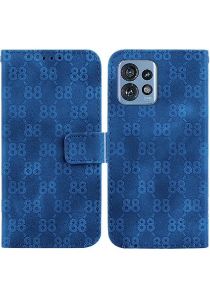 Motorola Kenar 40 Pro Kickstand Çift 8 Kabartmalı Cüzdan Pu Için Telefon Kılıfı (Yurt Dışından)