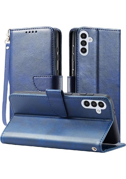 Kart Tutucu Kickstand Deri Folio ile Samsung Galaxy A24 4g Için Telefon Kılıfı (Yurt Dışından)