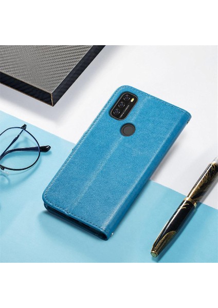 Blackview A70 Kısa Kayış Deri Dört Yaprak Telefon Kılıfı (Yurt Dışından)