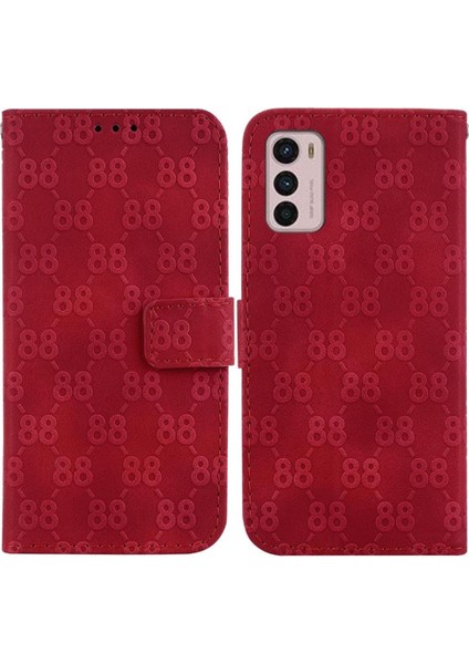 Motorola Moto G42 Için Pu Deri Cüzdan Kickstand Çift Telefon Kılıfı (Yurt Dışından)
