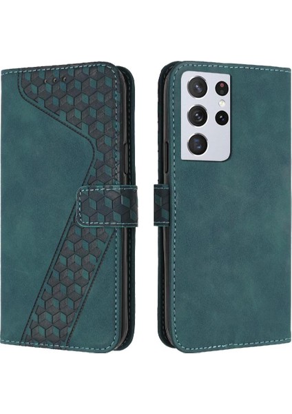 Samsung Galaxy S21 Ultra Cüzdan Flip Için Folio Kart Yuvaları Telefon Kılıfı (Yurt Dışından)